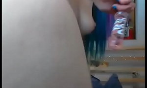 Effective young lady pushed into anal toy for private video