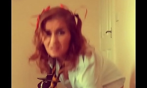 Tiny schoolgirl milf Brit pees herself in desperation: cosplay fan requested